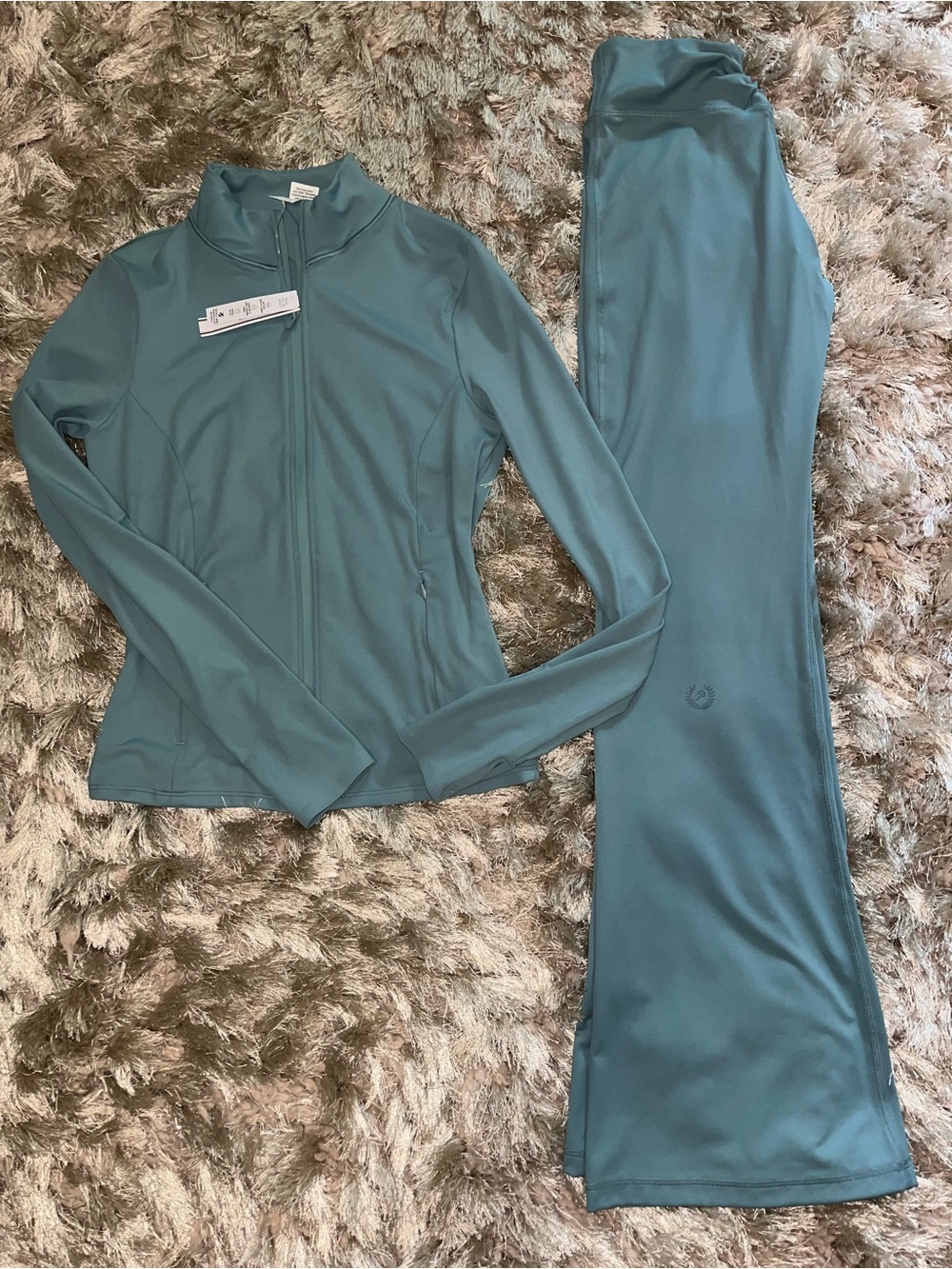 PINK Victoria's Secret Teal Two-Piece Pajama Set